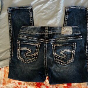 Silver jeans size 29 x 221/2  blue denim pants jeans womens suki capri capris